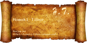 Homoki Tibor névjegykártya